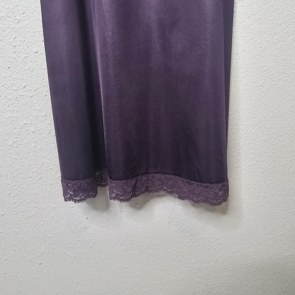 Vtg Vassarette Purple Slip Dress Lace Trim Womens 34 L Y2K - Picture 3 of 9